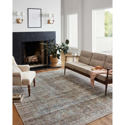 Chris Loves Julia Jules Lagoon/Brick Rug - Chapin Furniture