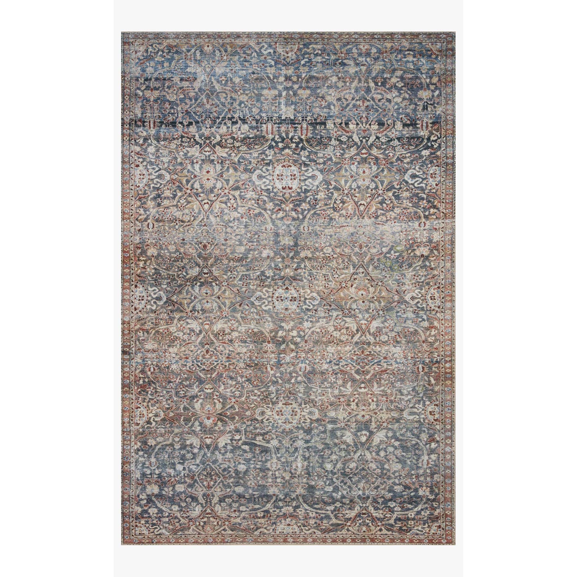 Chris Loves Julia Jules Denim/Spice  Rug - Chapin Furniture