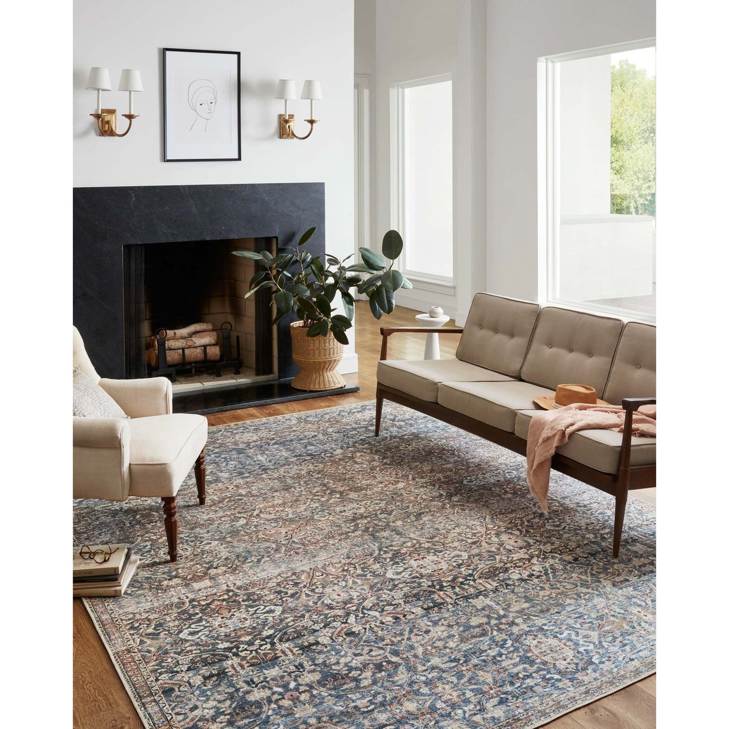 Chris Loves Julia Jules Denim/Spice  Rug - Chapin Furniture