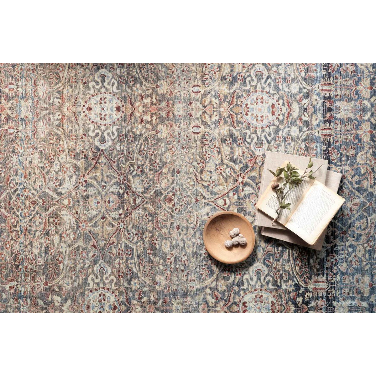 Chris Loves Julia Jules Denim/Spice  Rug - Chapin Furniture