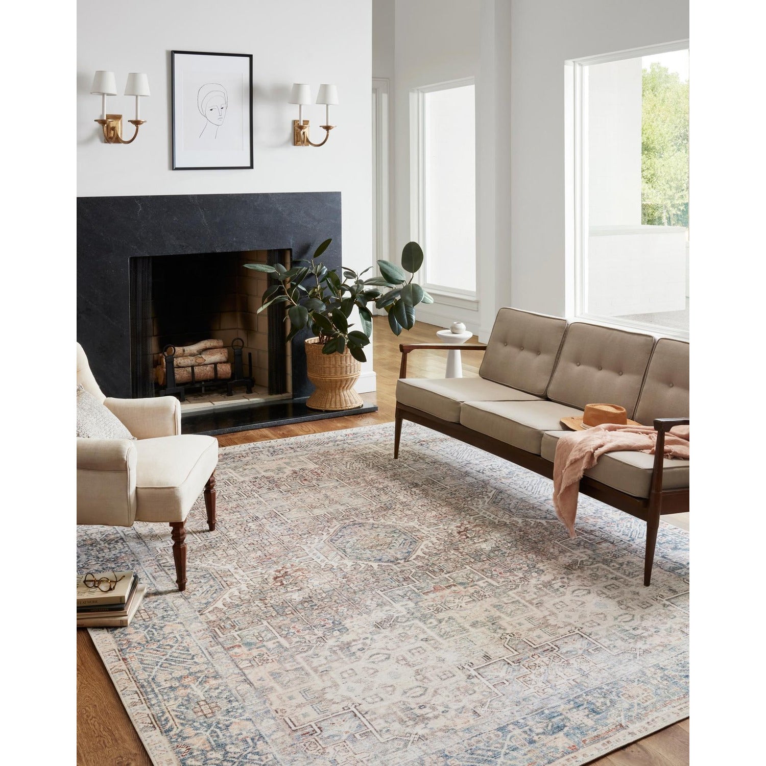 Chris Loves Julia Jules Natural/Ocean Rug - Chapin Furniture