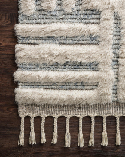 Loloi Khalid Ivory / Sky Rug - Chapin Furniture