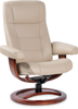 Nordic 10 Chair and Ottoman- Stone Leather/Espresso Base - Chapin Furniture