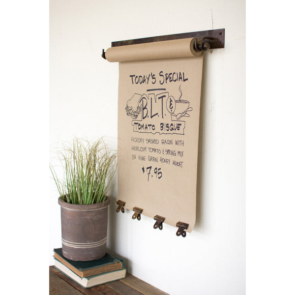 Hanging Note Roll With 4 Antique Brass Finish Clips \ Medium - Chapin Furniture