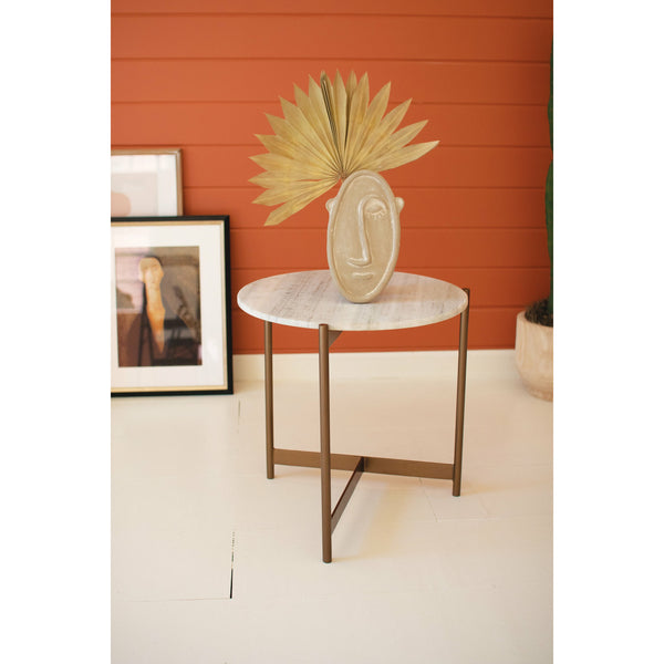 Iron Side Table with Marble Top - Chapin Furniture