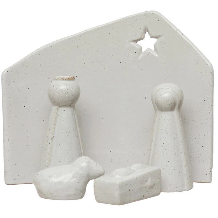 Stoneware Nativity with Glaze, Set of 5 - Chapin Furniture