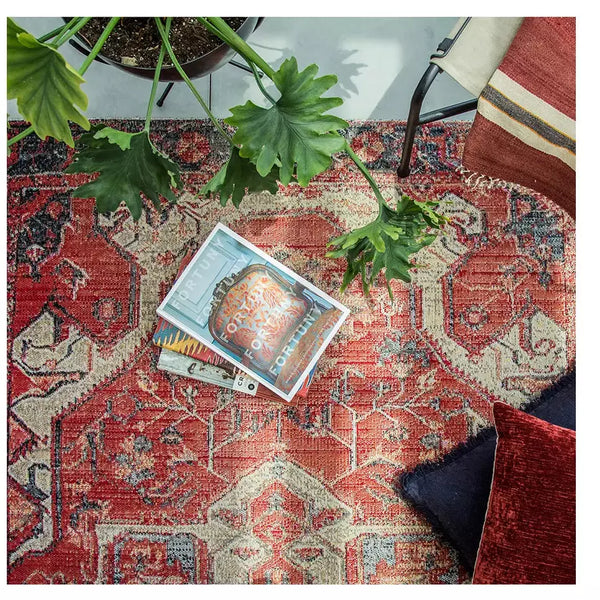 Jaipur Living Leighton Indoor/ Outdoor Medallion Red/ Blue Rug - Chapin Furniture