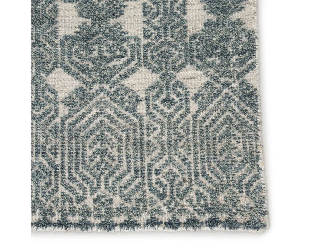 Jaipur Living Reign Abelle Hand-Knotted Medallion Teal/ Light Gray Rug - Chapin Furniture