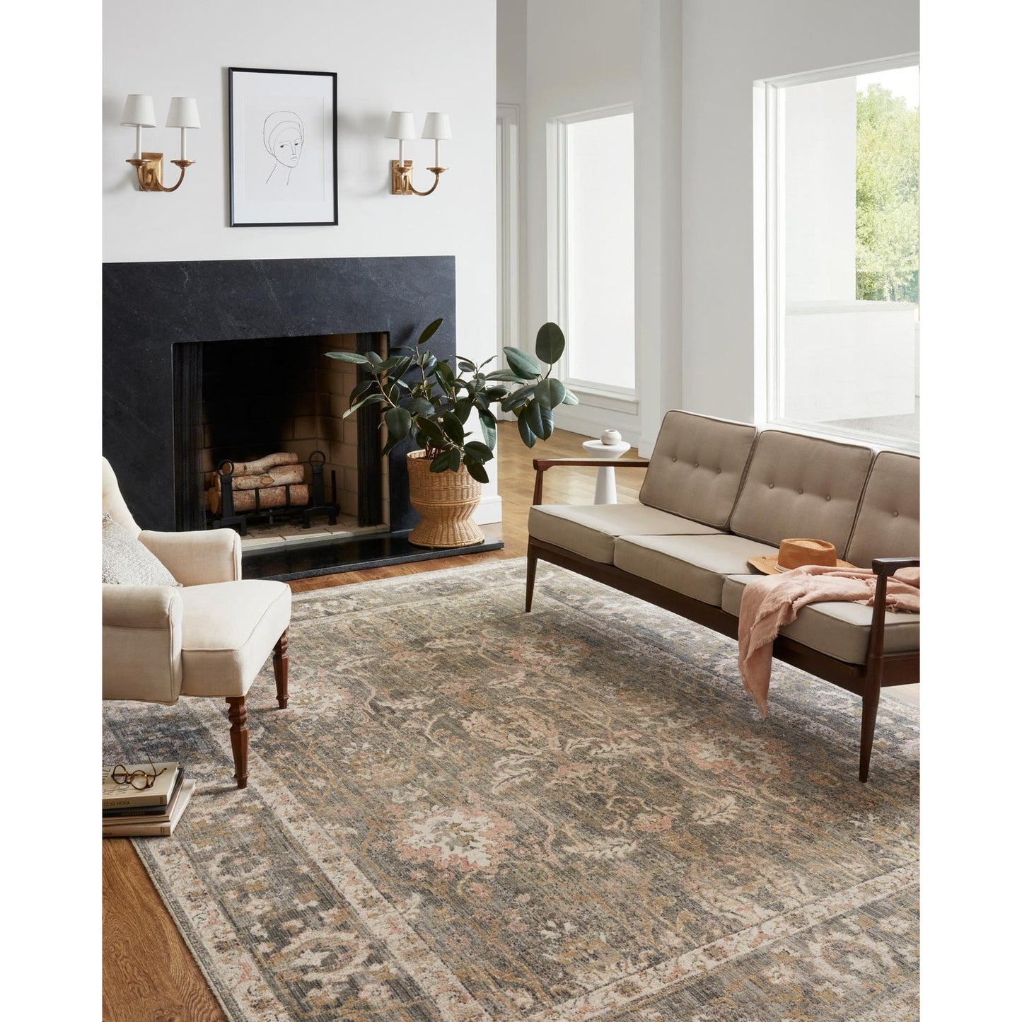 Chris Loves Julia Rosemarie Sage/Blush Rug - Chapin Furniture