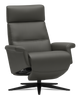 Space 3600 Power Recliner- Smoke Leather/Black Base - Chapin Furniture