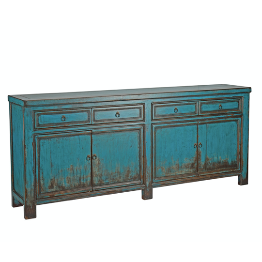 Libbit 4 Drawer 4 Door Sideboard Antique Blue - Chapin Furniture