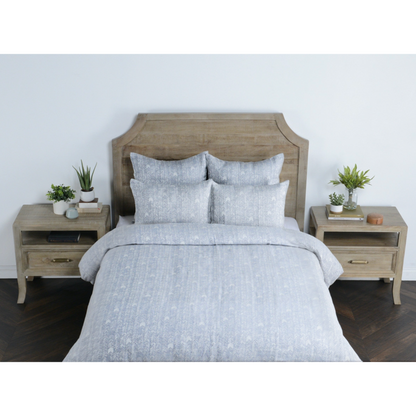 French Herringbone Storm 3 Piece Duvet Set - Chapin Furniture