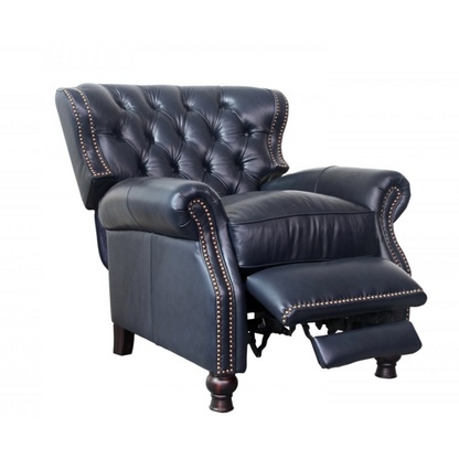 Presidential Recliner in Shoreham-Blue Leather - Chapin Furniture