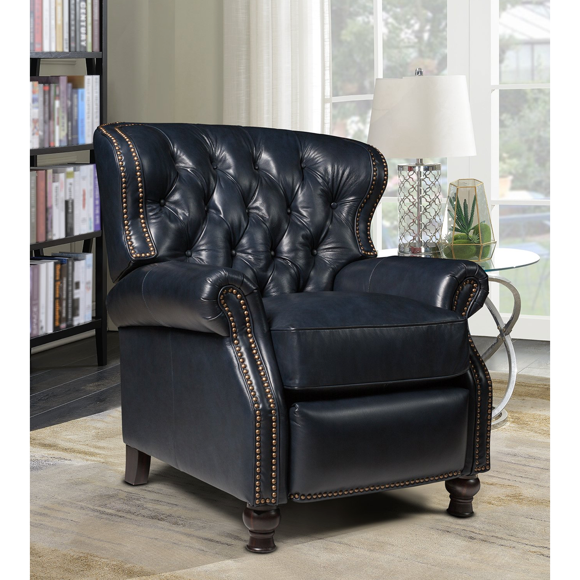 Presidential Recliner in Shoreham-Blue Leather - Chapin Furniture