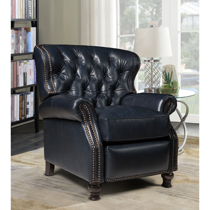 Presidential Recliner in Shoreham-Blue Leather - Chapin Furniture