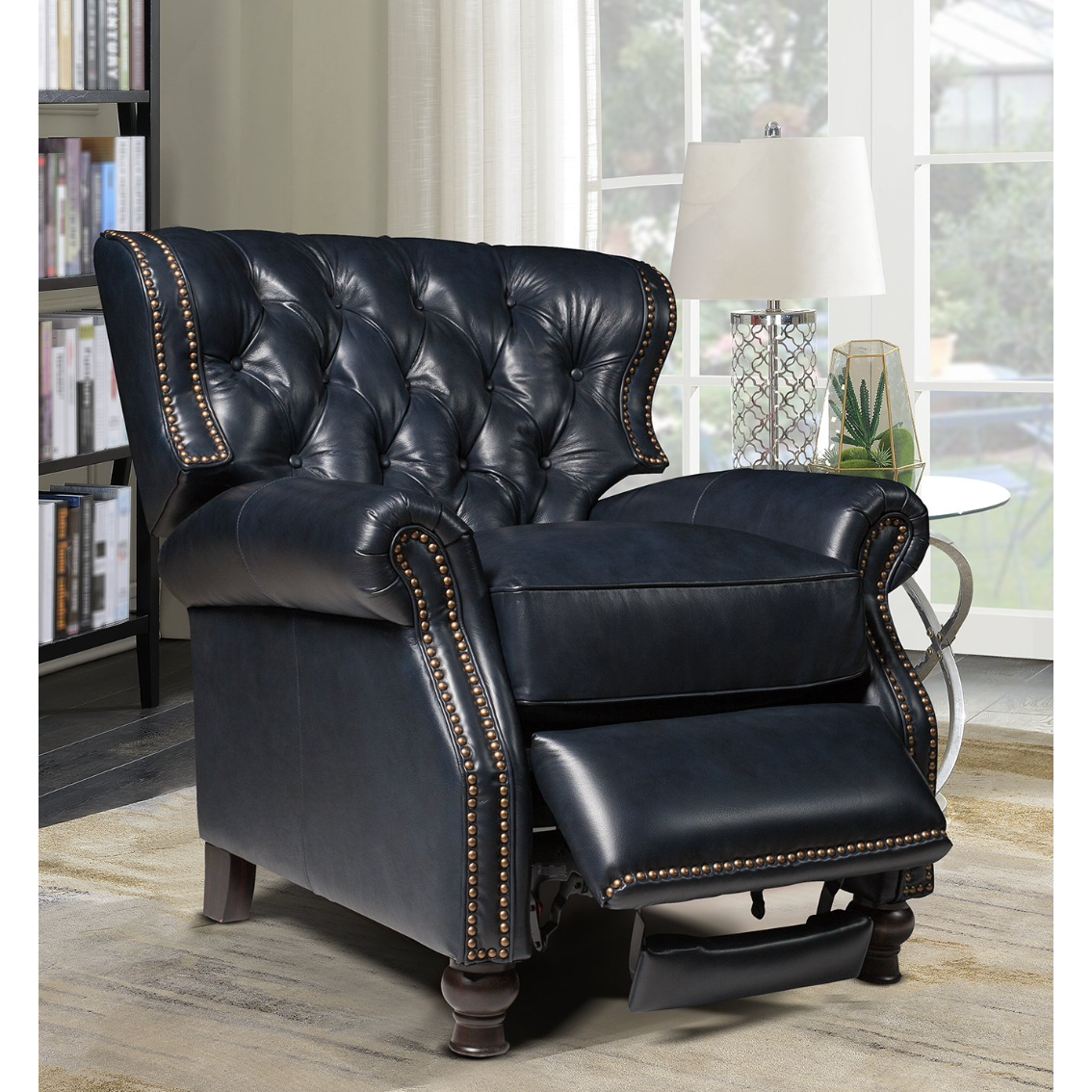 Presidential Recliner in Shoreham-Blue Leather - Chapin Furniture