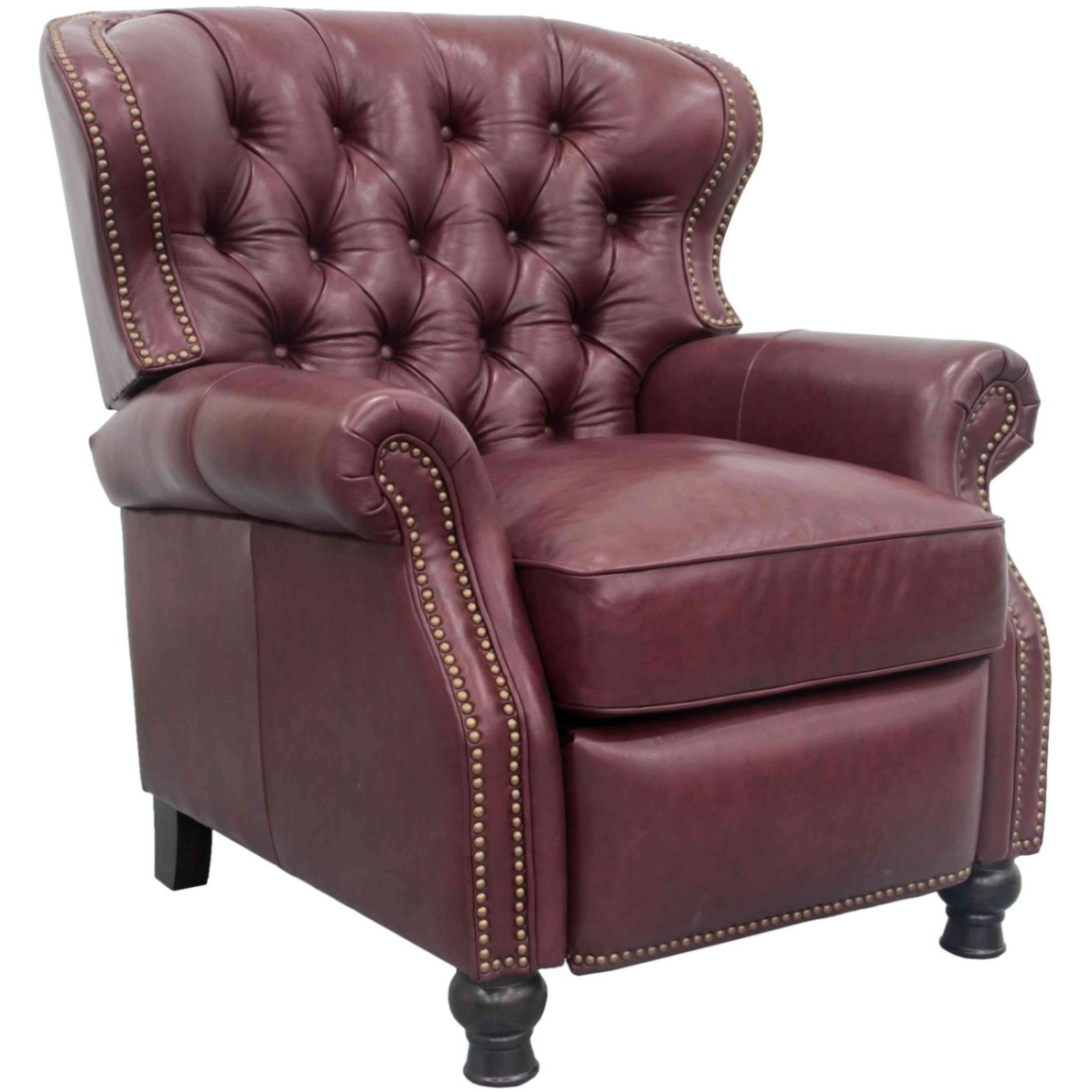Presidential Recliner in Shoreham-Wine Leather - Chapin Furniture