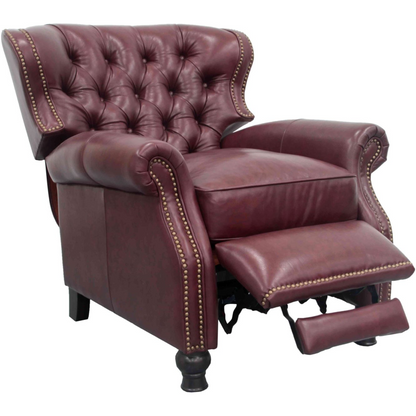 Presidential Recliner in Shoreham-Wine Leather - Chapin Furniture