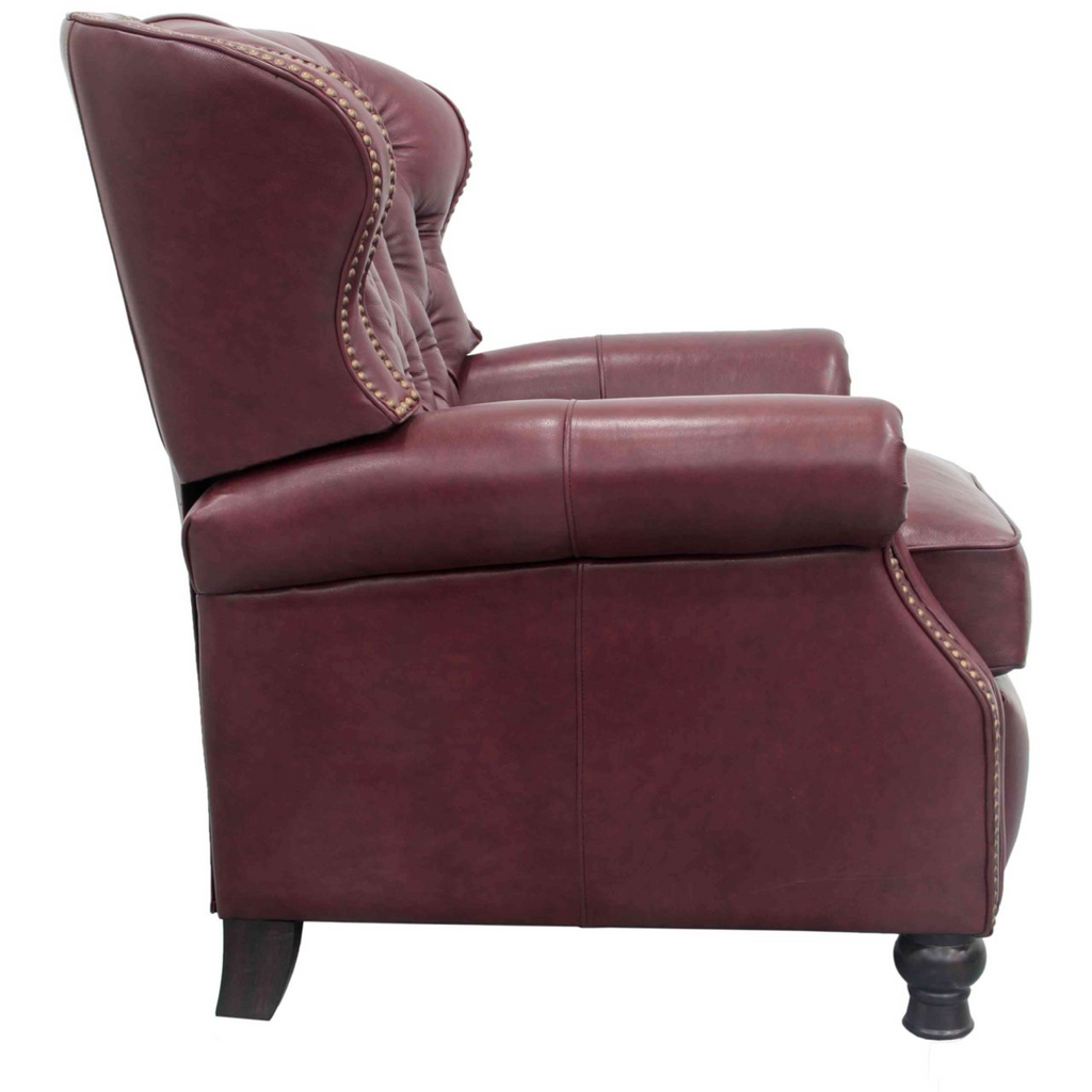 Presidential Recliner in Shoreham-Wine Leather - Chapin Furniture