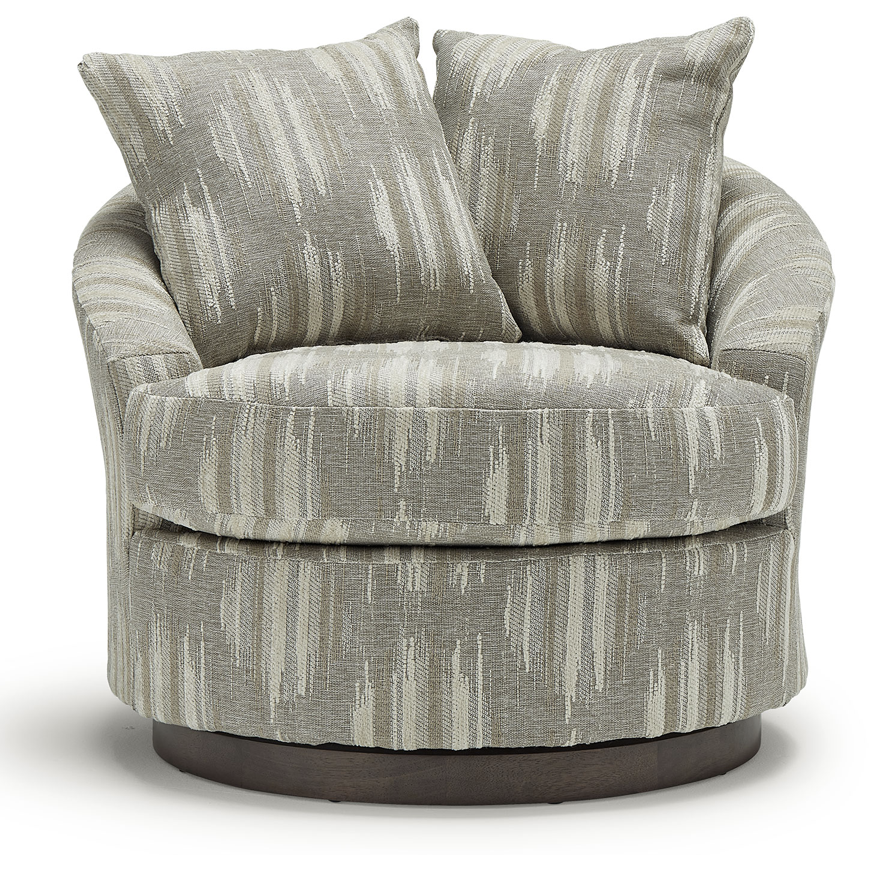 Alanna Swivel Barrel Chair- Taupe - Chapin Furniture