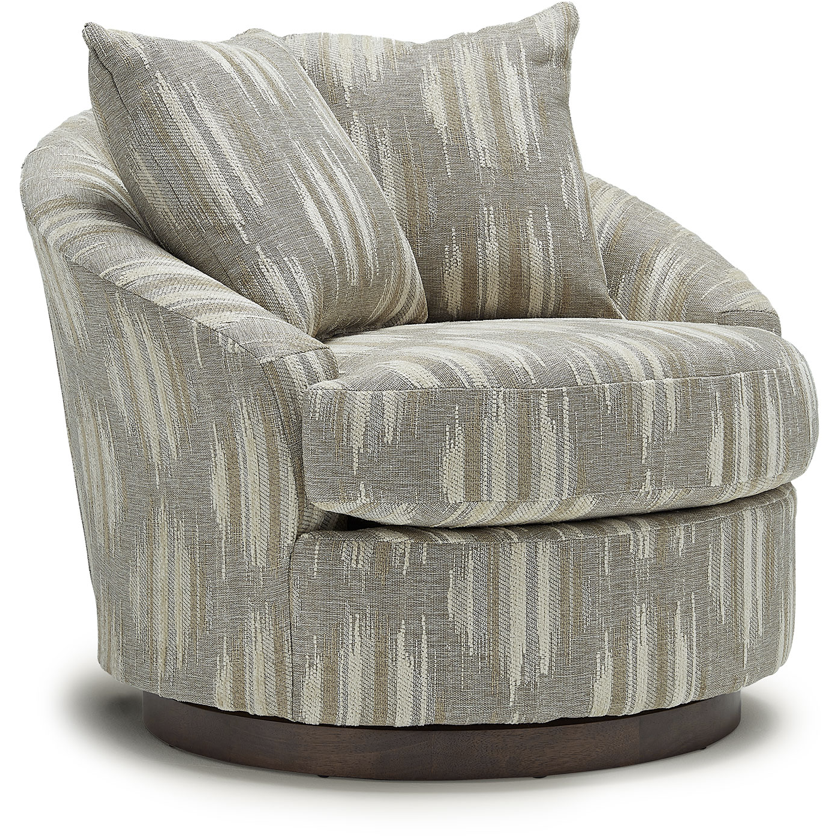 Alanna Swivel Barrel Chair- Taupe - Chapin Furniture
