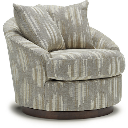 Alanna Swivel Barrel Chair- Taupe - Chapin Furniture