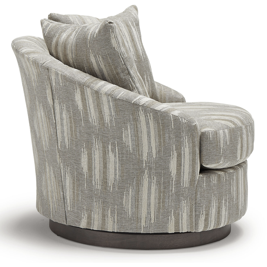 Alanna Swivel Barrel Chair- Taupe - Chapin Furniture