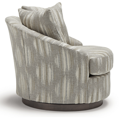 Alanna Swivel Barrel Chair- Taupe - Chapin Furniture