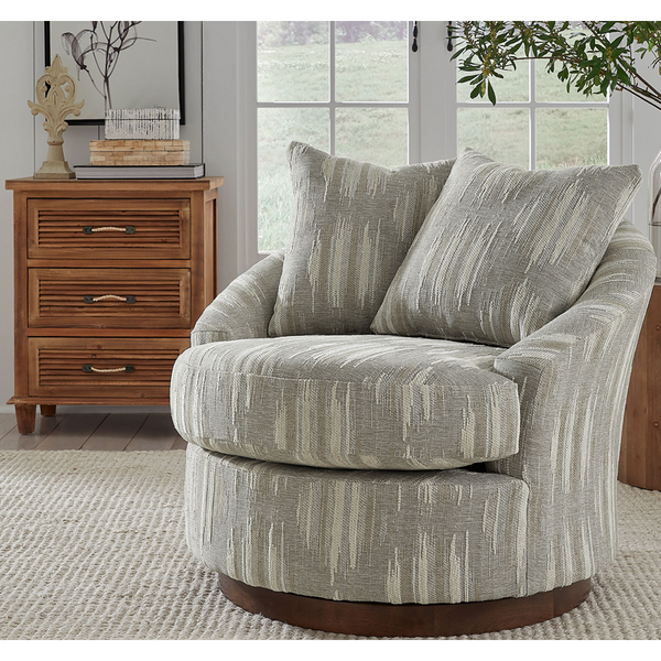 Alanna Swivel Barrel Chair- Taupe - Chapin Furniture