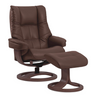 Nordic 63 Chair and Ottoman- Truffle Leather/Walnut Base - Chapin Furniture