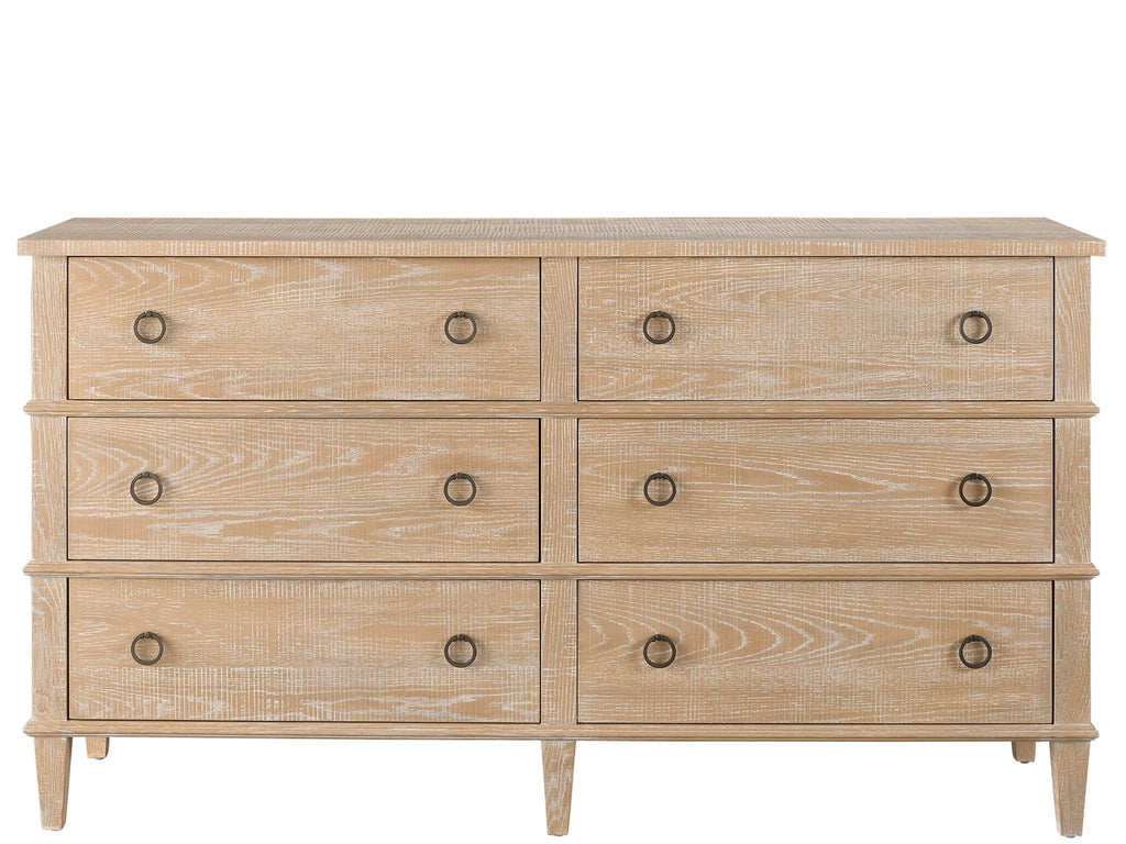 Modern Farmhouse Six Drawer Dresser- Rustic Natural Oak - Chapin Furniture