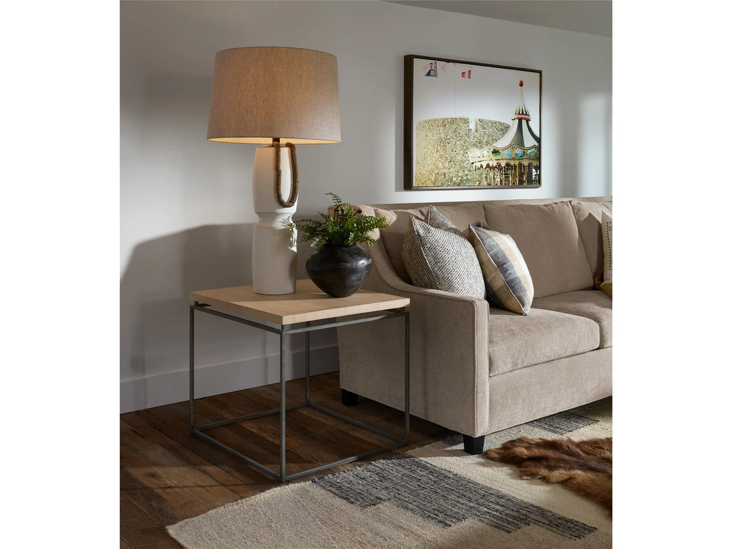Modern Farmhouse End Table- Rustic Natural Oak - Chapin Furniture