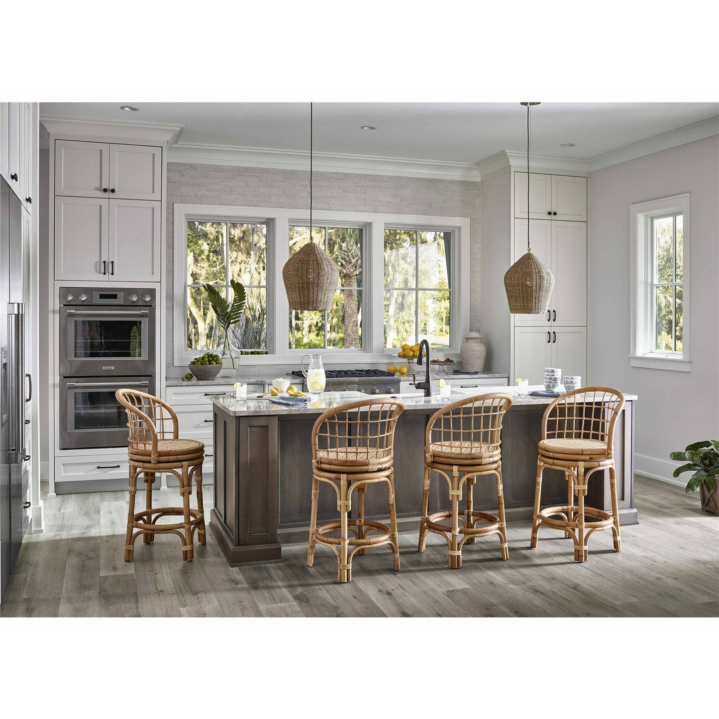 Modern Farmhouse Rattan Counter Stool - Chapin Furniture