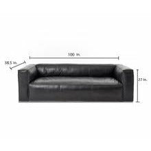 Cooper Leather Sofa in Black - Chapin Furniture