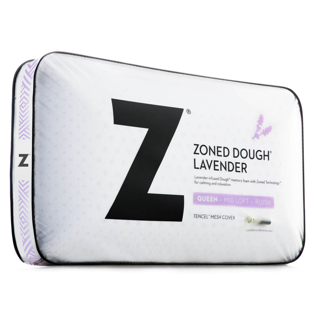Zoned Lavender Pillow with Aromatherapy Spray, Mid Loft Pillow - King - Chapin Furniture