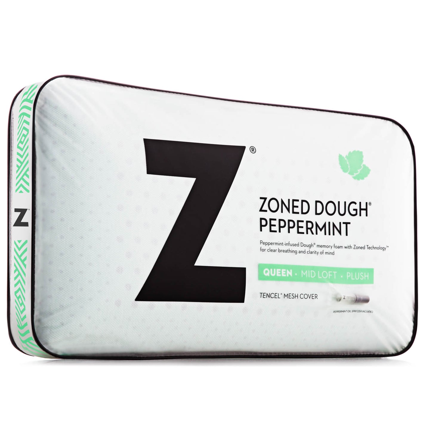 Zoned Dough® Peppermint, Mid Loft Pillow With Aromatherapy Spray- Queen - Chapin Furniture