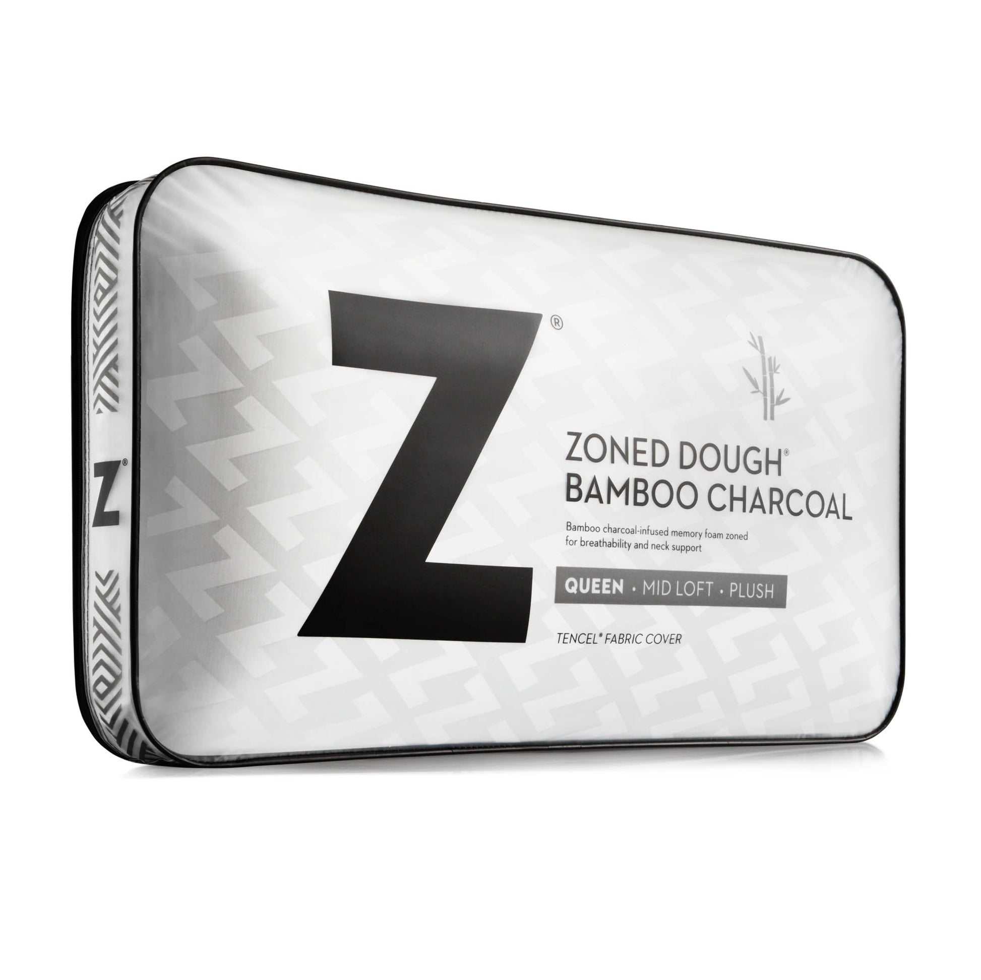 Zoned Dough® + Bamboo Charcoal, Mid Loft Plush Pillow- Queen - Chapin Furniture