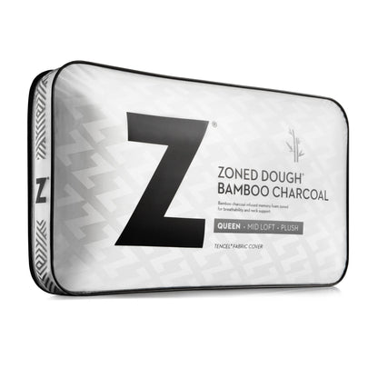 Zoned Dough® + Bamboo Charcoal, Mid Loft Plush Pillow- Queen - Chapin Furniture