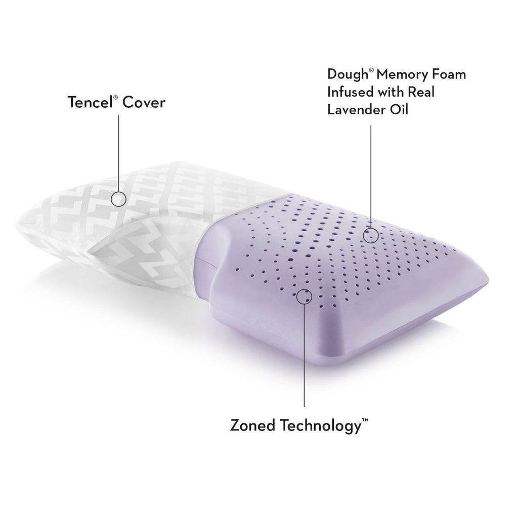 Shoulder Zoned Dough® Lavender, Mid Loft Pillow - Queen - Chapin Furniture