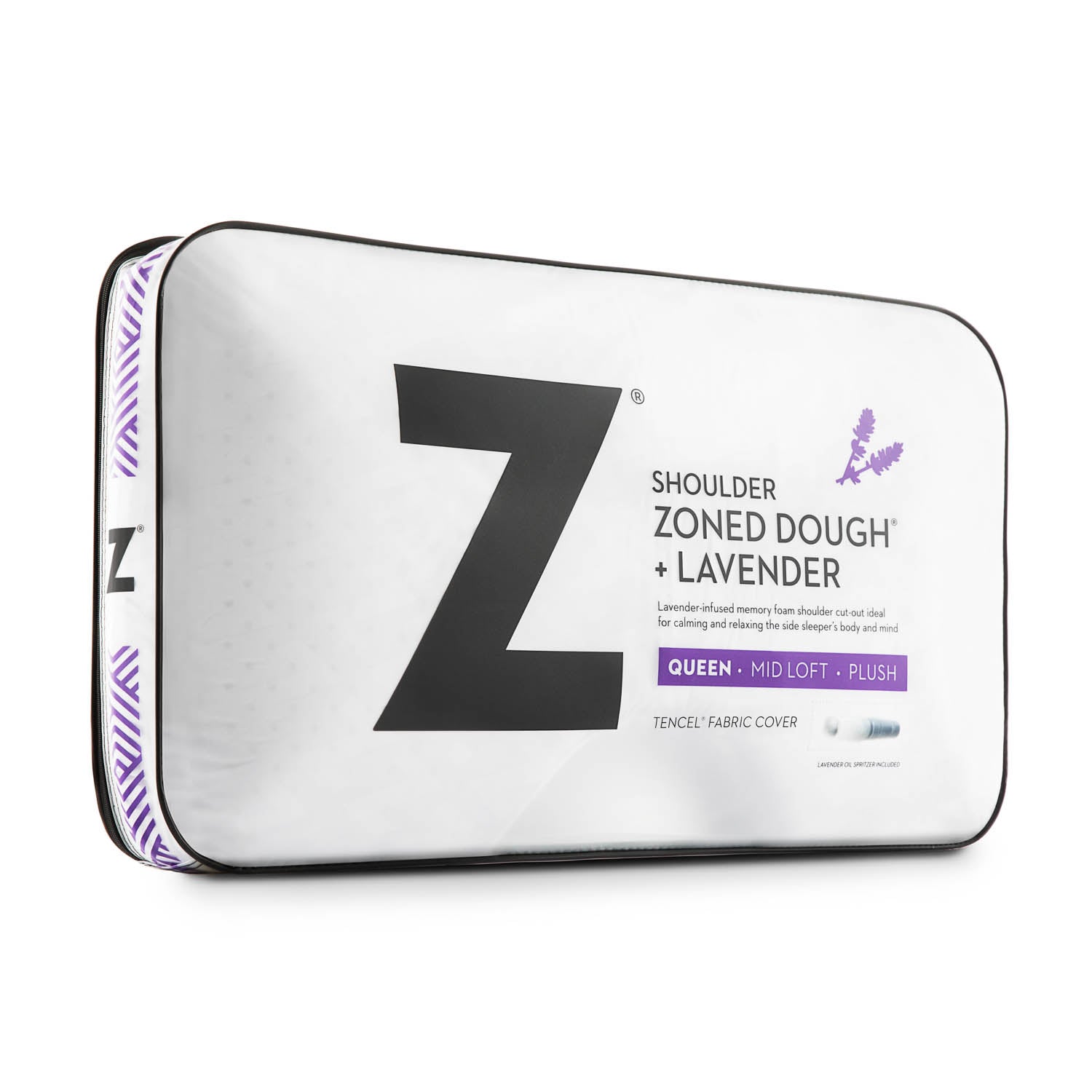 Shoulder Zoned Dough® Lavender, Mid Loft Pillow - Queen - Chapin Furniture