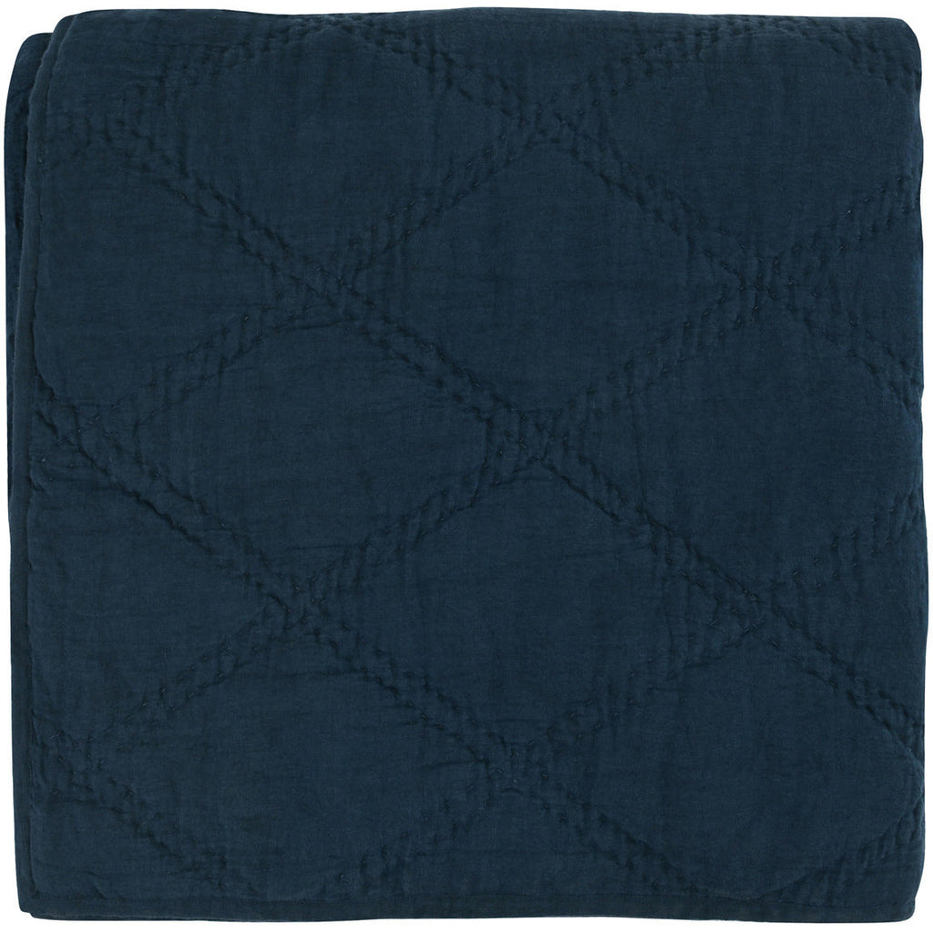 Caleb Hand Stitched Midnight Blue Quilt Set - Chapin Furniture