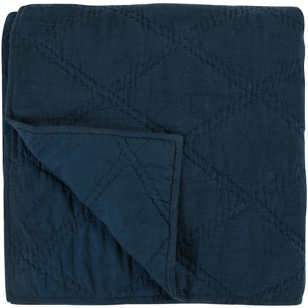 Caleb Hand Stitched Midnight Blue Quilt Set - Chapin Furniture