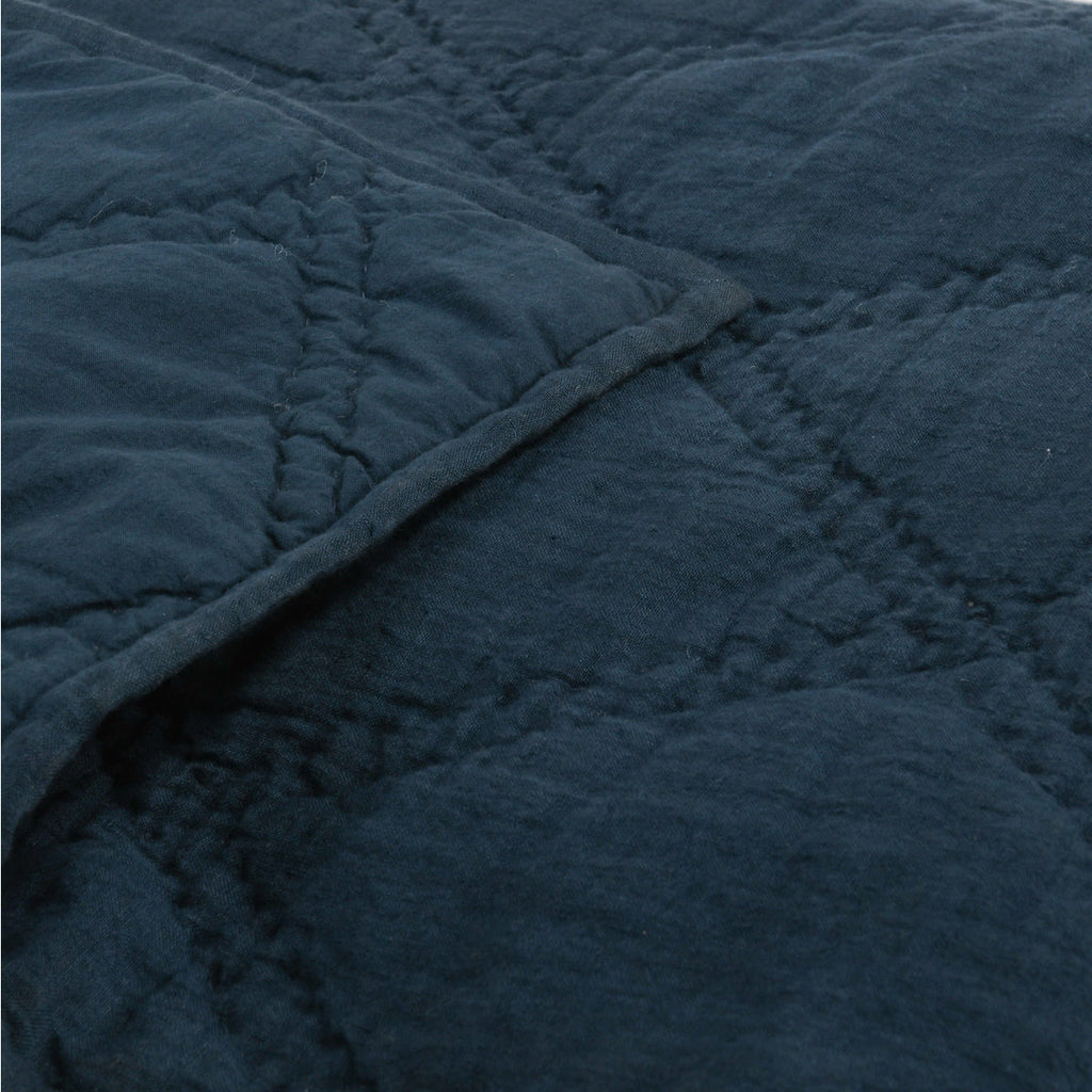 Caleb Hand Stitched Midnight Blue Quilt Set - Chapin Furniture