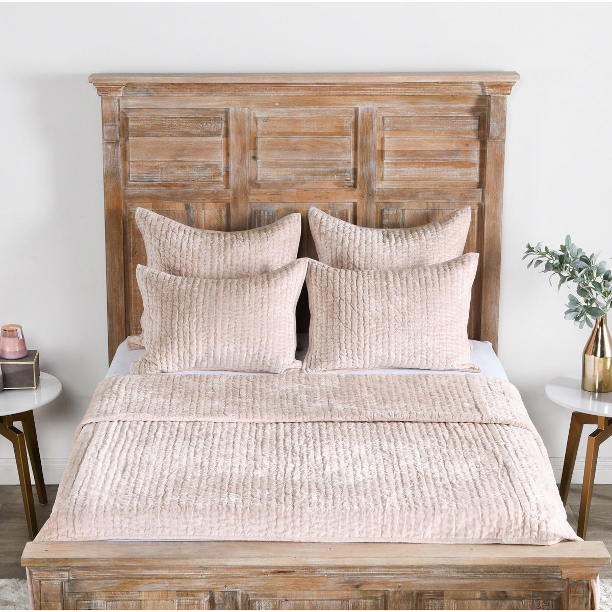 Bari Velvet Bliss Pink Quilt Set - Chapin Furniture