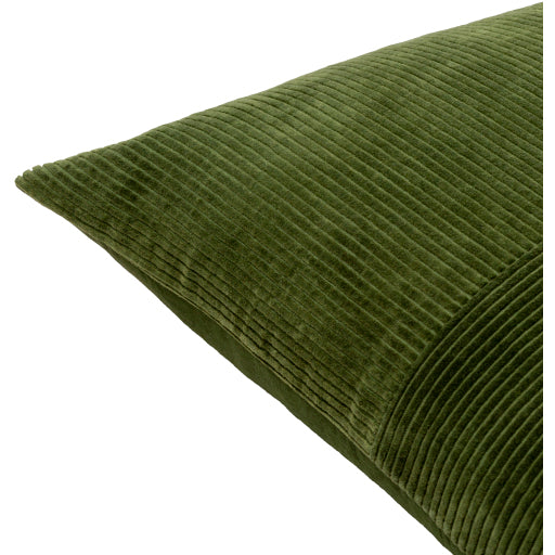 Courdoroy Quarters Olive Green Pillow- Multiple Sizes - Chapin Furniture