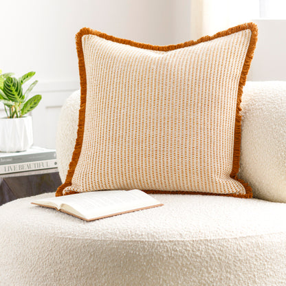 Cotton Fringe Bronze Pillow- Multiple Sizes - Chapin Furniture