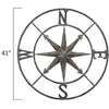 Round Metal Compass Wall Decor, Distressed Aqua - Chapin Furniture