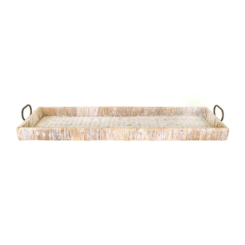 Decorative Rattan Tray with Metal Handles - Chapin Furniture