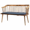 Mango Wood Bench w/ Printed Fabric Cushion, Blue w/ White Dots - Chapin Furniture