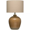 Terracotta Table Lamp with Linen Shade with Glaze - Chapin Furniture